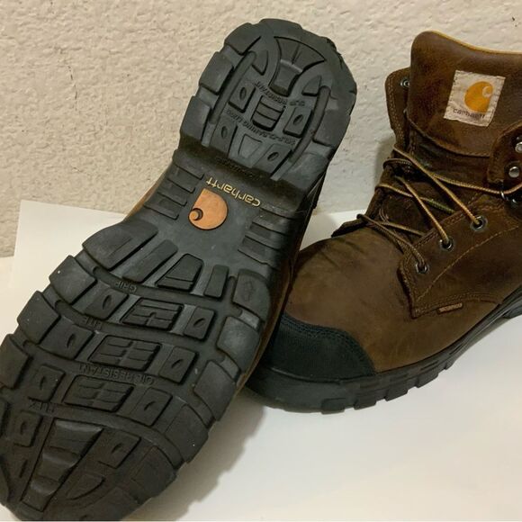 Carhartt Rugged Flex 6 Inch Waterproof Comp Toe Brown Leather Boots Size 14M - Picture 12 of 14